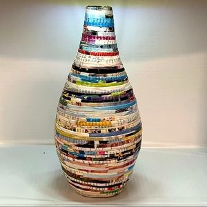 Anthropologie 13450143 Paper Rolled Flower Floral DRY Vase ONLY 10” VASE